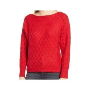 Vince Camuto Holiday‎ Ultra Red Chevron Print Sweater Small NWT $89